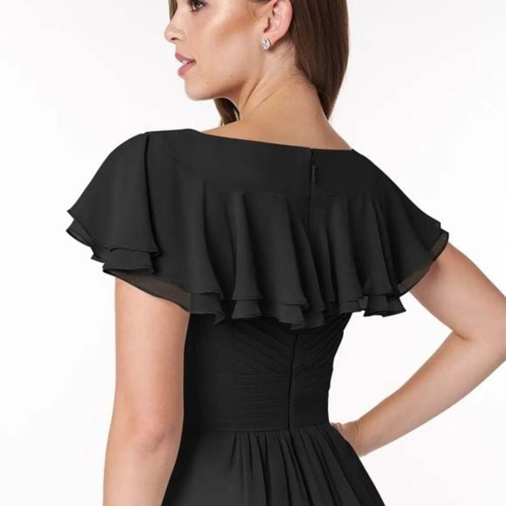 Azazie Hadley Black Wedding‎ Guest Cocktail Dress A14 - Picture 6 of 6